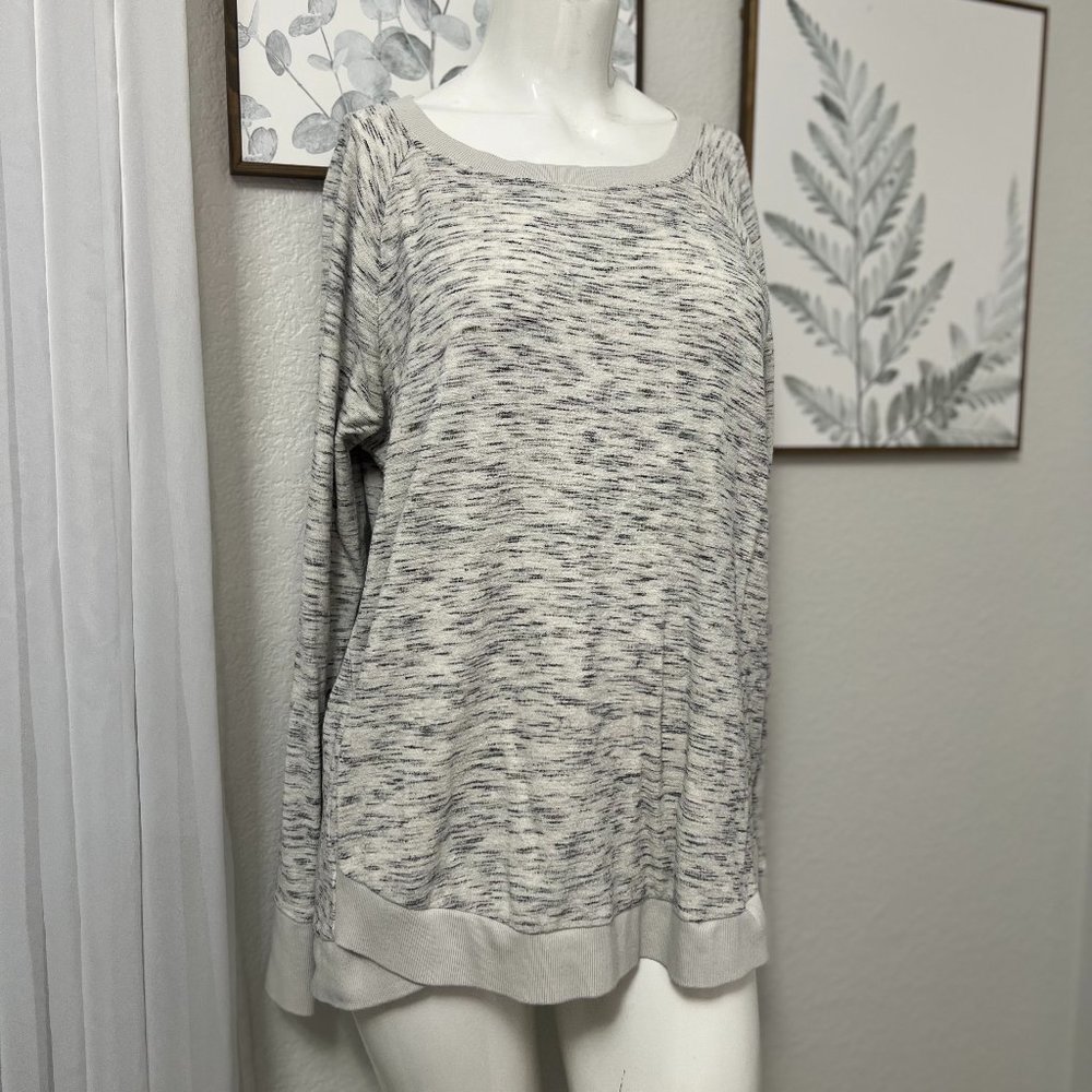 White and Grey Heathered Long Sleeve